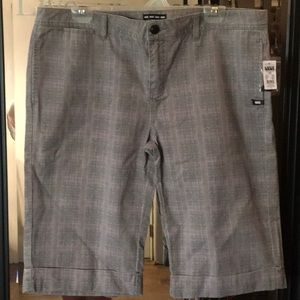 NWT - Vans Textured Plaid Bermuda Style Shorts